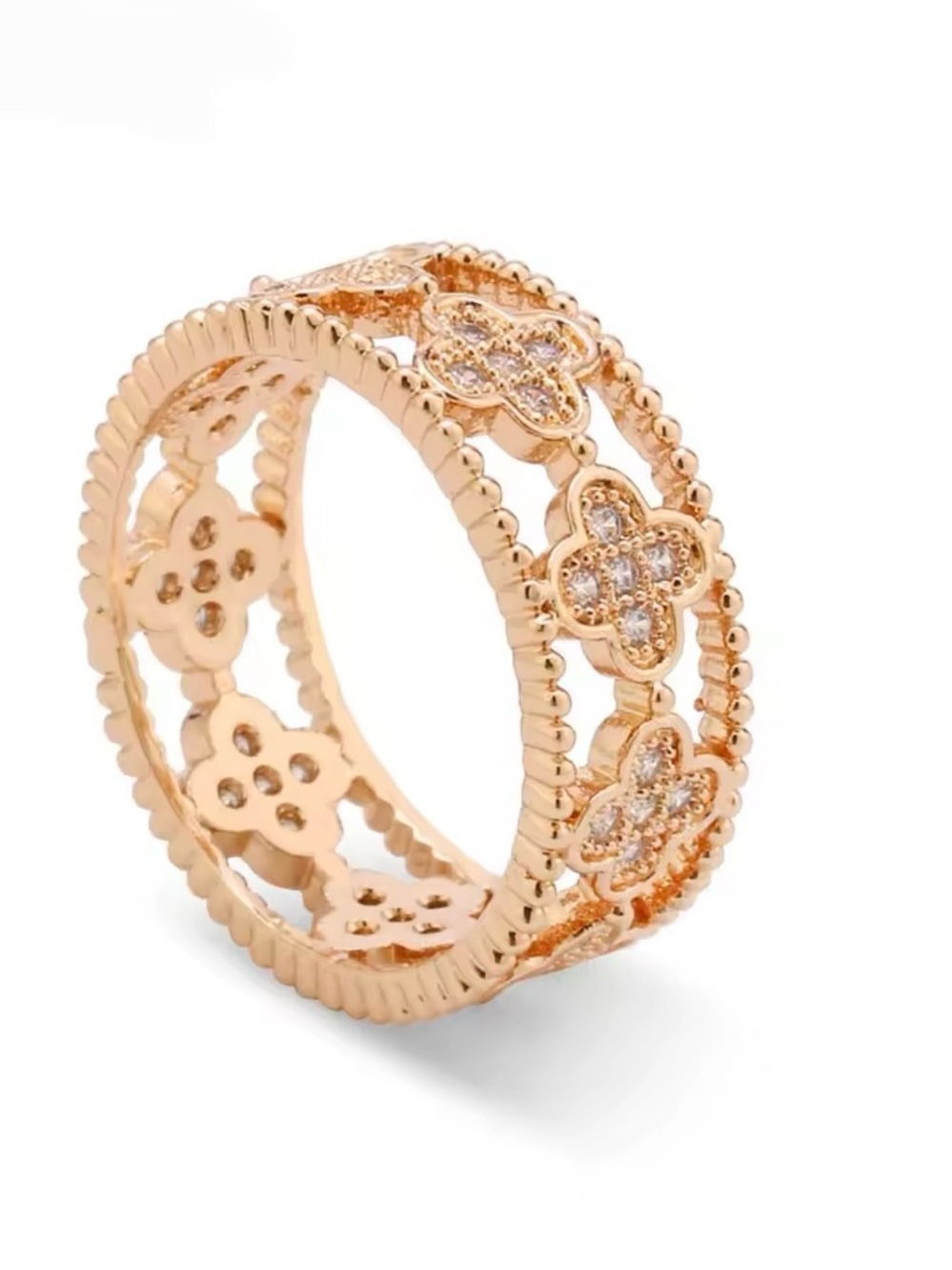 14K Cutout Clover Band